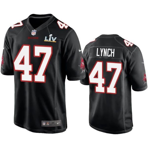 Men Tampa Bay Buccaneers #47 John Lynch Nike Black Super Bowl LV Game NFL Jersey